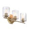Designers Fountain Haven 24 in. 3-Light Old Satin Brass Vanity Light with Clear Rippled Glass Shades for Bathrooms D309M-3B-OSB - alternate 5